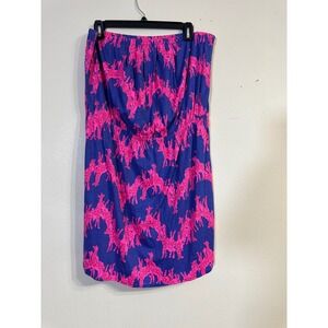 Lilly‎ Pulitzer Strapless Dress Pink Giraffe Print Casual Mini Dress